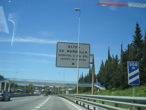 Avkörning från A7 mot Lomas de los Monteros
